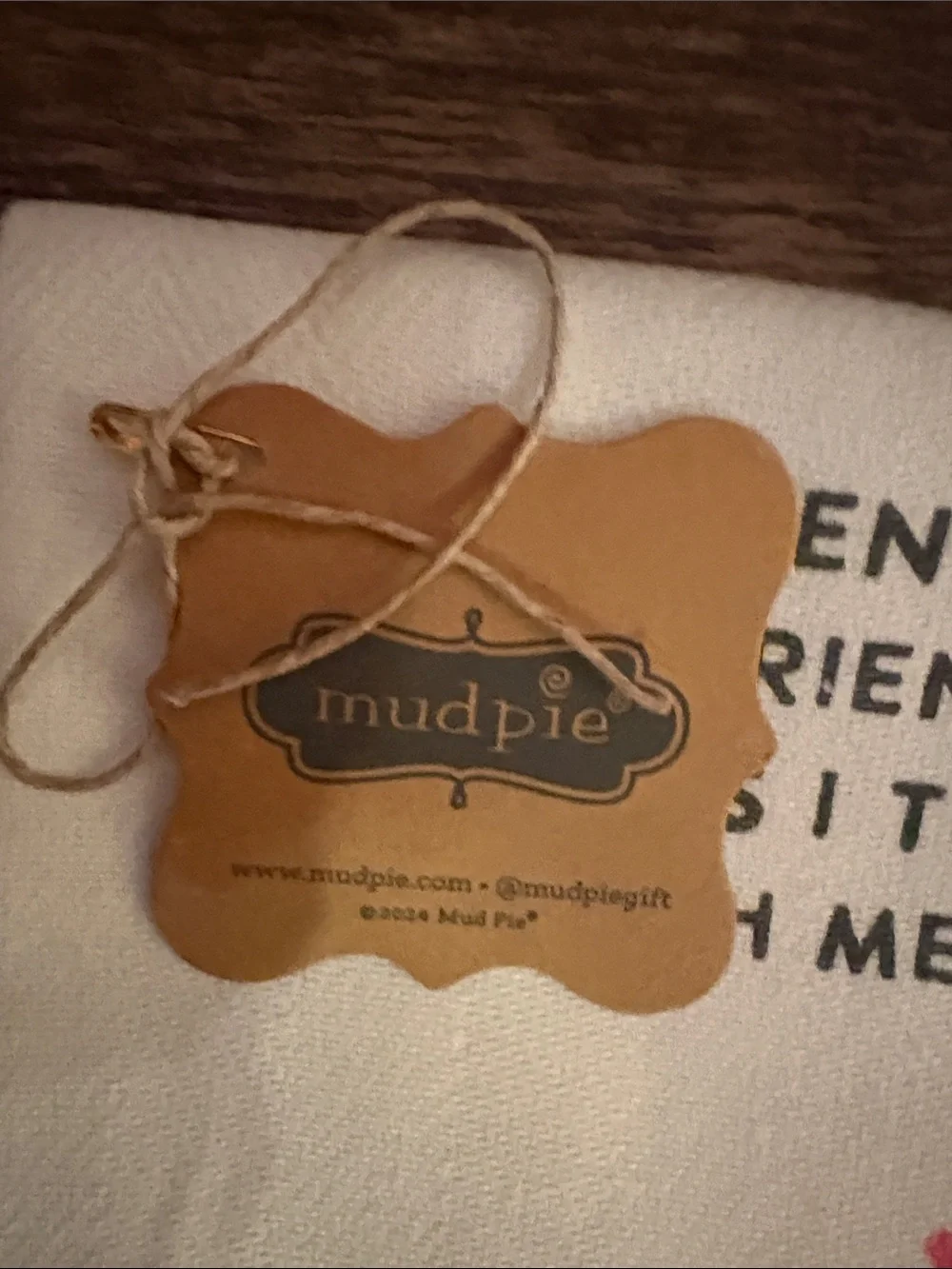 Mud Pie Set of 4 White Tea Towels with funny mom moments